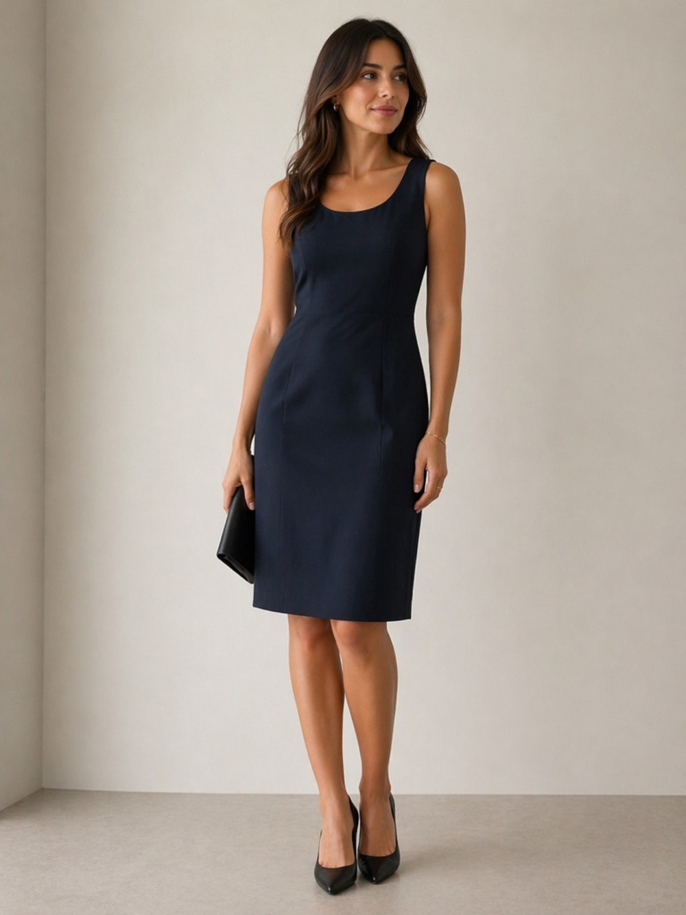 Tahari Arthur S. Levine Classics Navy Sheath Dress | Size 8